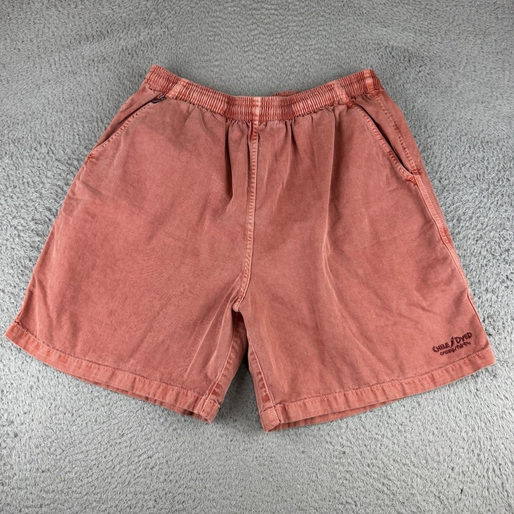 Crazy Shirts Chile Dyed Shorts Mens Xl Orange Chino Elastic Waist Casual Pockets